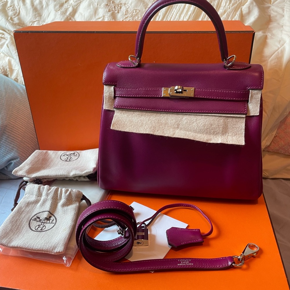 Hermes Kelly 25 Bag in Purple